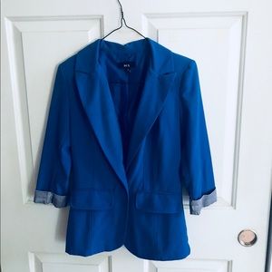 Blue Slim Fitting Blazer